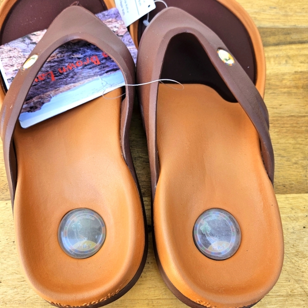 Hawaiian Jellys Ultra Comfort A'a Brown Lava Unisex  Men's 8 - Picture 13 of 16